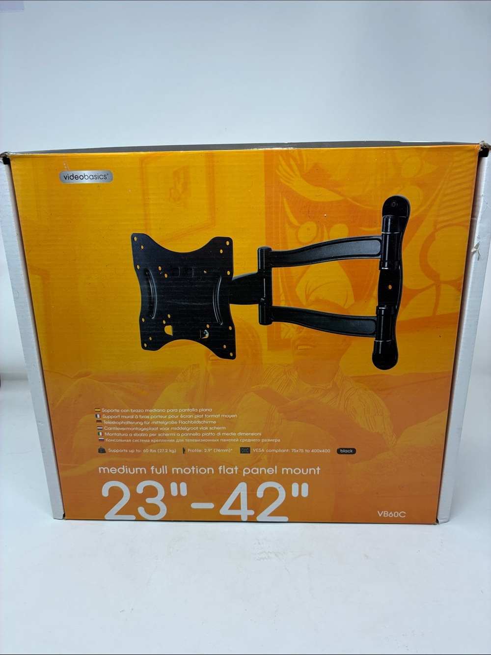 VideoBasics Black 23"-42" Medium Full Motion Flat Panel Mount VB60C